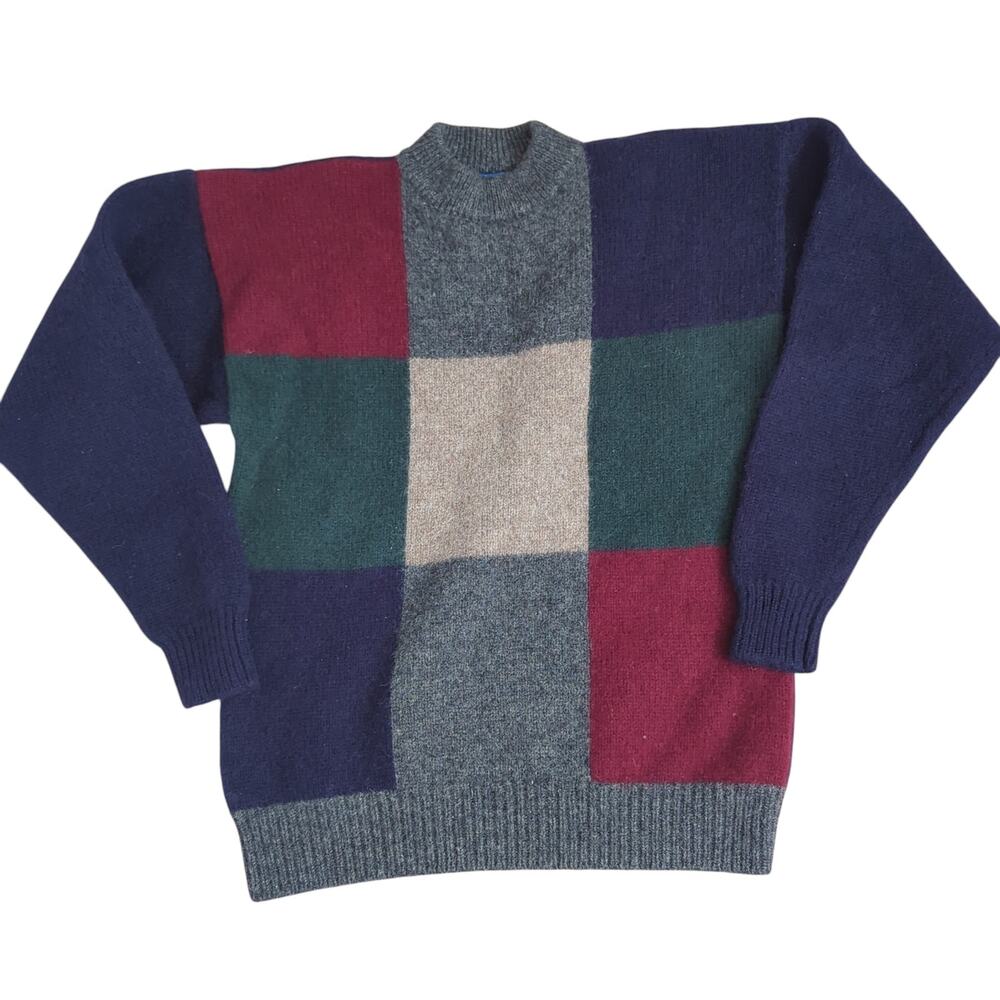 Vintage Pendleton Men's Sweater XL Colorblock 80s 90s Wool Cosby Grandpa Dad
